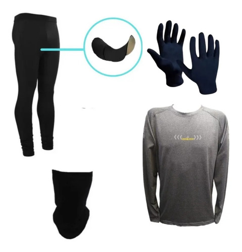 Combo!calza Ciclista+termica Reflect Gs+cuello+guantes Termi