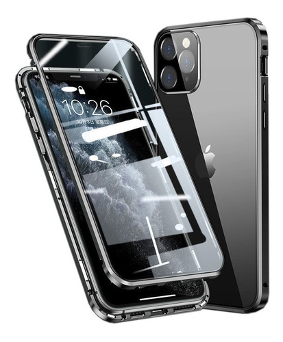 Caixa De Vidro Quadrada Do Metal Para O iPhone 11/11 Pro/11