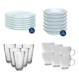 Set Juego Vajilla Completa 6 Pers Vaso Noa Tazas Plato X 24