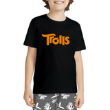 Camiseta Infantil Filme Trolls Desenho Branch Poppy Musical