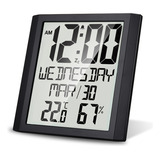 Reloj Digital De Pared C/indicador De Temperatura Y Humedad