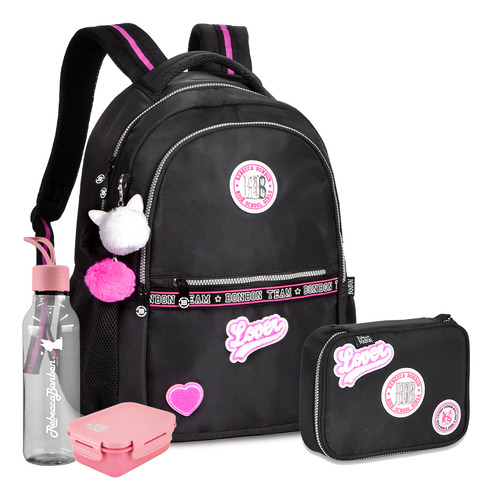 Kit Mochila Estojo Sqz Marm Rb Notebook Color Pop Juvenil 