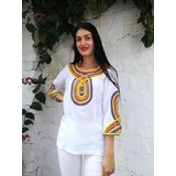 Blusa Hippie Estela Bordados Cartago Edis