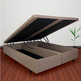 Base Box Baú Casal Bipartido 138x188x42cm Courino Com Wt