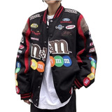 Chaqueta De Béisbol Moto Hip Hop Para Pareja Bordada