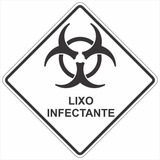 Kit C/ 30 Adesivos Lixo Infectante / Lixo Comum - 14cmx14cm