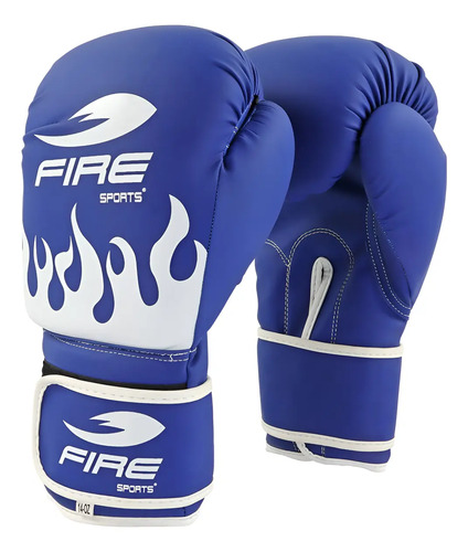 Par De Guantes De Box Fire Sports Pvc Azul\u002Fblanco | Envío gratis