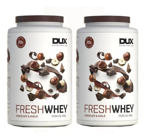 Combo 2x Fresh Whey 3w Iso Hidro Choco Belga Avelã 900g Dux