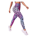 Leggins Deportivos Con Estampado De Leopardo De Cintura Anch