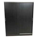 Placard Muebles Hedi 180x180 Color Negro Fresno De Melamina Con 2 Puertas  Corredizas