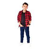 Roupa Infantil Masculina Camisa Longa + Calça Jeans Menino