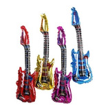 100 Guitarras Inflables Metálicas Colores Surtidos 60 Cms