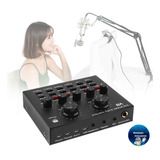Mezcladora Audio Tarjeta De Sonido V8s Podcast Usb Bluetooth