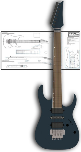 Plano Para Luthier Ibanez Rg1077xl Barítono (a Escala Real)