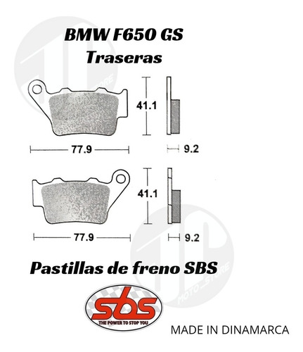 Pastilla De Freno Bmw F650gs Trasera Sbs Gs650 Foto 2