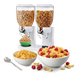 Dispenser  Cereales Doble Cerealero Con Dosificador Blanco