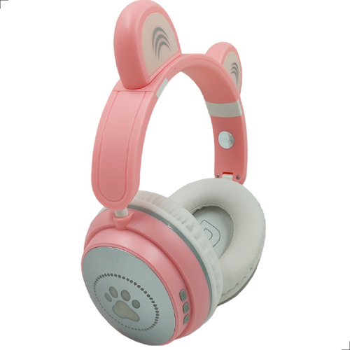 Fone De Ouvido Gatinho Bluetooth Infantil Led Menina Menino