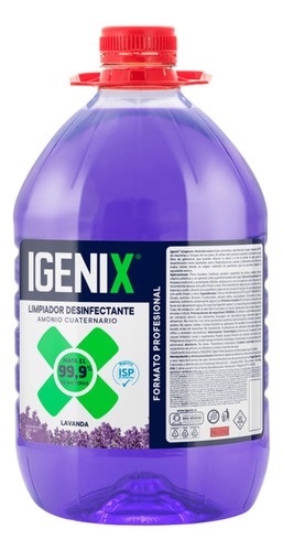 Limpiador Igenix Con Amonio Cuaternario 5 Litros Lavanda