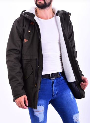 Parka De Hombre Gabardina Con Corderito