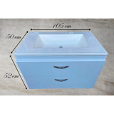 Mueble De Baño Blanco Brillante Flotante Lavabo 105cmtocador