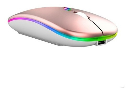 Mouse Recarregável Sem Fio Wireless Com Led Rgb  Ergonômico 