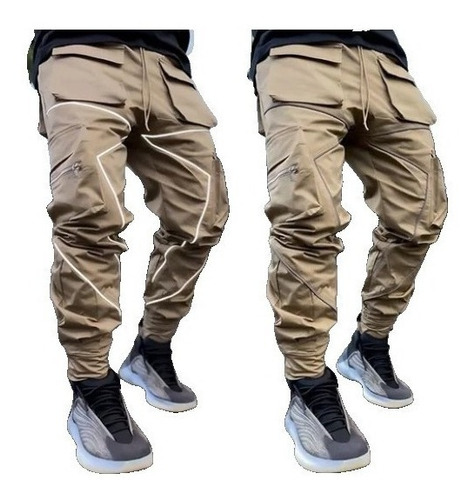 Pantalón Harem Hombre Reflectante Night Running Sport Cargo