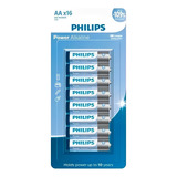 Kit Com 16 Pilhas Alcalinas Philips Aaa Palito 1.5v Lr03