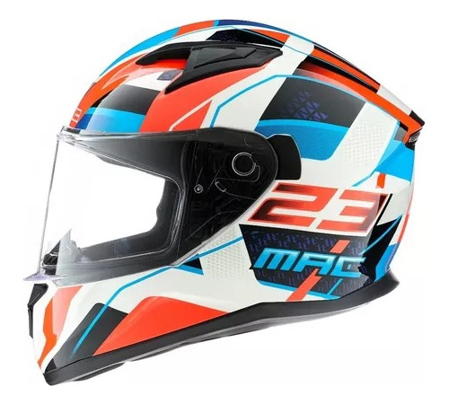 Casco Mac Speed Zwitz White Red Blue Mr Ituzaingo