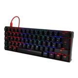 Teclado Gamer Rgb Mecánico Switch Red Alámbrico Rojo Español