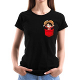 Playera One Piece Monkey D Luffy Bolsillo Mujer