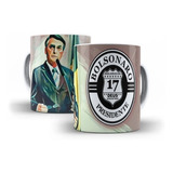 Caneca Xícara Bolsonaro Presidente Porcelana 325ml