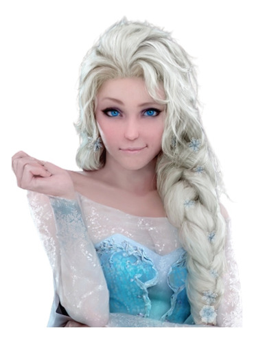 Peluca Frozen Style Elsa Disfraz Cotillon Personaje