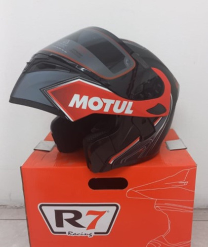 Casco Abatible Motul R7 Racing Doble Mica Dot