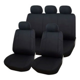 Set Funda Cubre Asiento Auto Universal Negro Entero 9pcs 