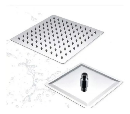 Ducha Para Baño Cuadrada 6 Pulgadas Metalica Tipo Espejo