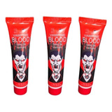 Kit 3 Sangue Vampiro Vermelho Maquiagem Halloween 