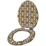 Asiento Inodoro Elongado Estampado Ornamento Paisley