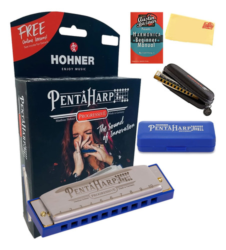 Hohner Pentaharp Armonica - Paquete De Llave De Do Menor Con