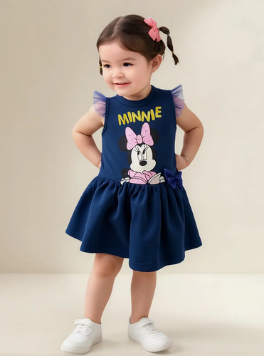 Vestido Algodon Con Estampado Disney Minnie