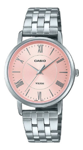 Reloj Casio Mujer Ltp-b110d-4avdf Sumergible Amsterdamarg Color De La Malla Plateado