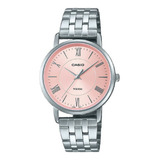 Reloj Casio Mujer Ltp-b110d-4avdf Sumergible Amsterdamarg Color De La Malla Plateado
