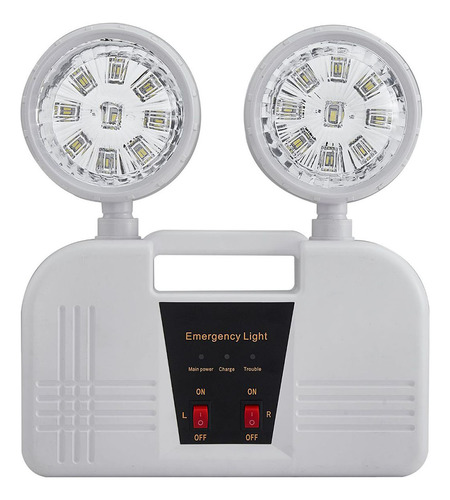 Lámpara De Emergencia Con Batería Recargable Luz Led 2 Focos