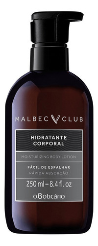 Creme Hidratante Para Corpo Boticário Malbec Club 250ml
