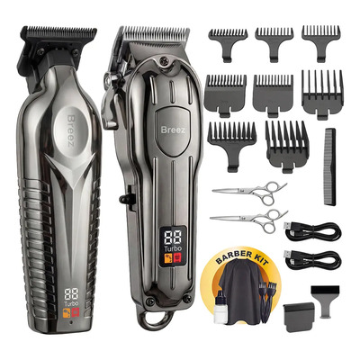Máquina Para Cortar Cabello Profesional Kit De Cortadoras, 21PCS Breez Cortapelos Inalámbrico Para Hombre Con Batería De Larga Duración, Adecuado Para Uso Familiar, Barbería Y Niños (Gris) | Envío gratis