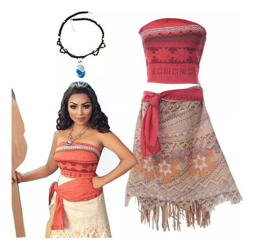 Juego De 3 Unidades/set Moana Outfit Halloween Verano Vestid