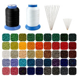 Kit De Mostacilla 45 Colores + Hilos + Agujas