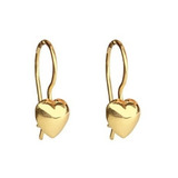 Aros Pendientes De Oro 18k Corazón Colgante