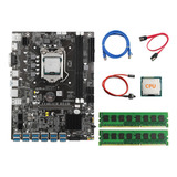 Placa Base De Minería B75 12xpcie Usb3.0 Lga1155 Ddr3 Btc Co