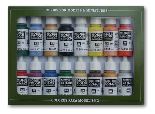 Set Pinturas Acrilicas Vallejo Model Color 16 Colores 17ml
