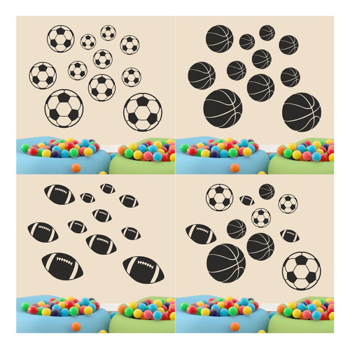 Vinilos Decorativos Kit Pelotas Futbol Infantil 22 Unidades